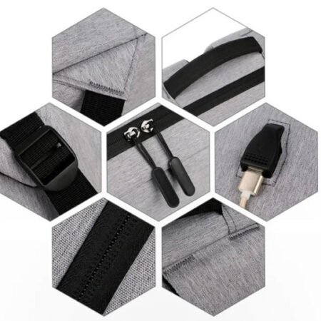 NCC-15-KLB011 Gembird Ranac poslovni Sivi za laptop 15,6inc 41x28x12cm USB konektor, 420g