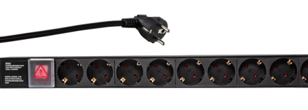 Produzni kabl sa zastitom 9 uticnica 16A, PDU 1U, aluminium sa zastitom, 2m (3)