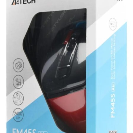 A4-FM45S AIR  A4Tech Fstyler opticki mis 125-1000Hz/1000-2400Dpi, 108mm, Silent, 7-but, USB, Red/blk