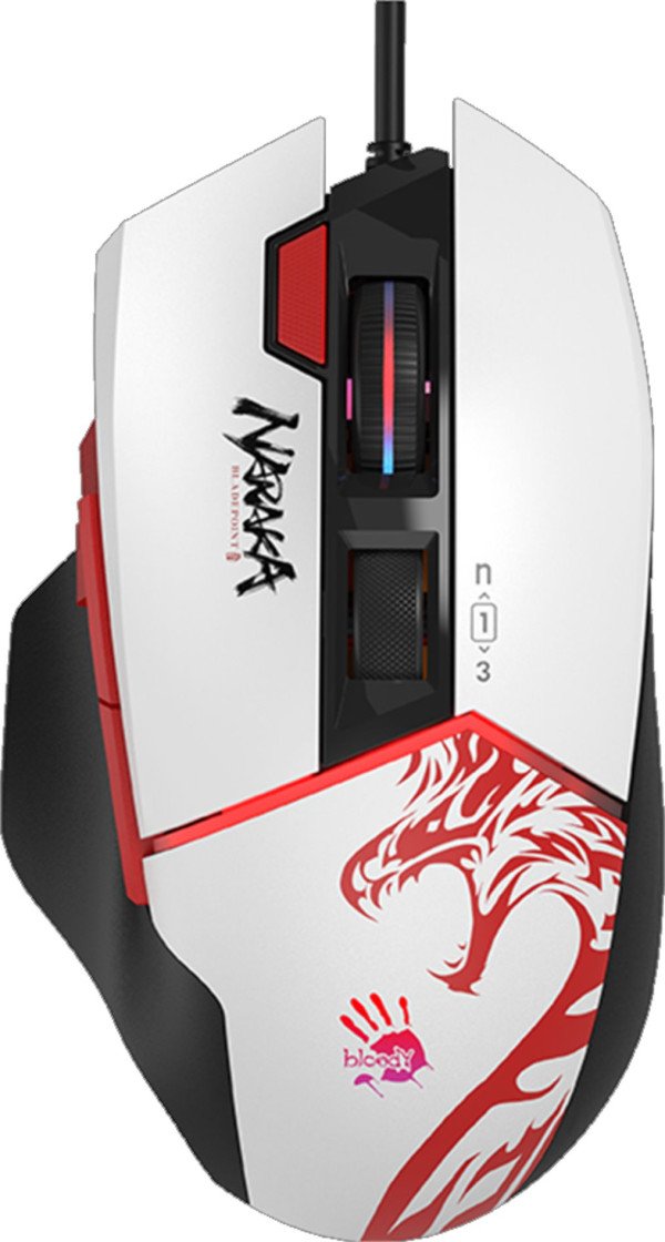 A4-W95 ULTRA NARAKA Bloody RGB Gejmerski mis, 2000Hz/100-20.000 DPI, White USB 135mm - Slika 2