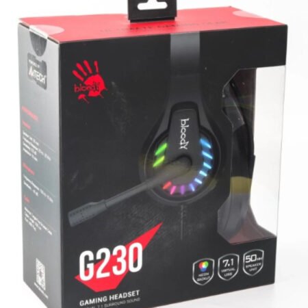 A4-G230 A4Tech Bloody gejmerske slusalice sa mikrofonom, 7.1 SURROUND, 50mm/16ohm, NEON, USB BLACK