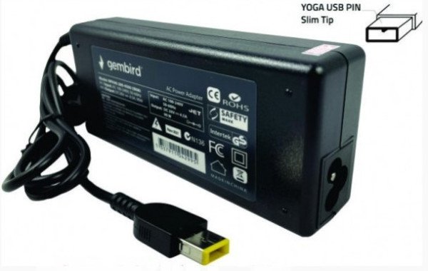 NPA40-200-2250 (IB01) Gembird punjac za laptop 40W-20V-2.25A, USB Yellow PIN (Alt=IB04) - Slika 2