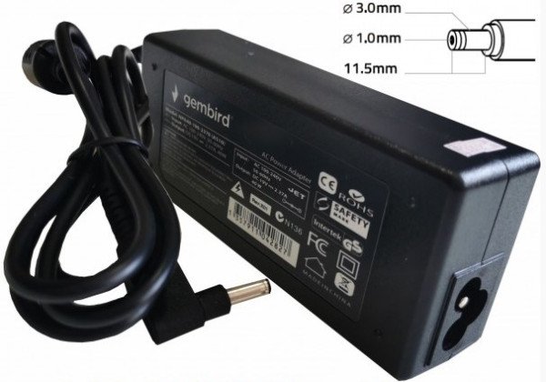 NPA65-190-3420 (AC08) Gembird punjac za laptop 65W-19V-3.42A, 3.0x1.1mm - Slika 3