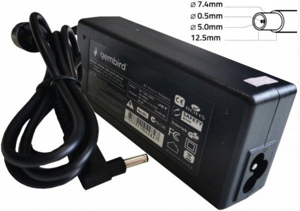 NPA65-195-3340 (DE03) Gembird punjac za laptop 65W-19.5V-3.34A, 7.4x5.0mm black PIN (Alt=DE10) - Slika 4