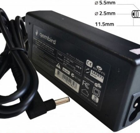 NPA90-190-4740 (AS16) Gembird punjac za laptop 90W-19V-4.74A, 5.5x2.5mm black