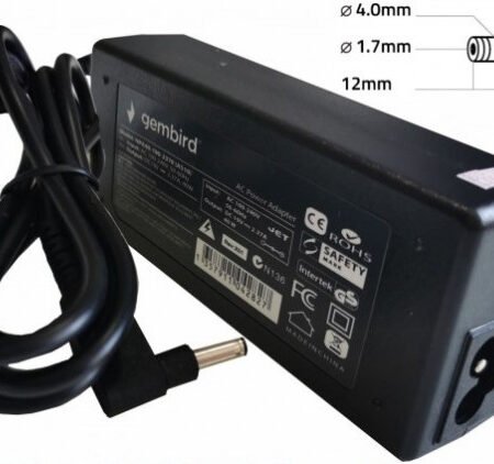 NPA65-200-3250 (IB10) Gembird punjac za laptop 65W-20V-3.25A, 4.0x1.7mm Yellow (Alt=IB09)