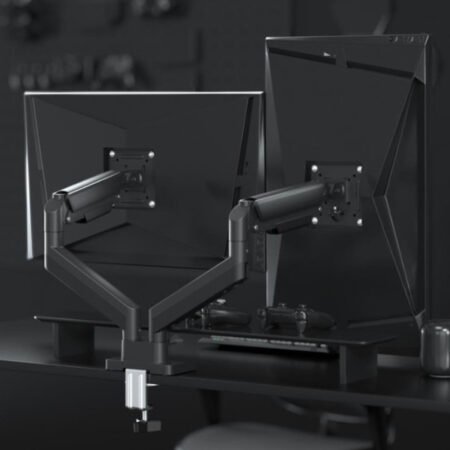 MA-DA2-06 Gembird Podesivi dupli stoni drzac za monitor, tilt, 17-32 max.10kg Black