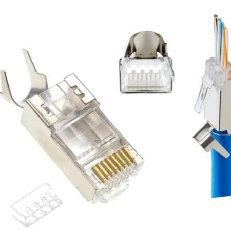 LC-PTF7-01/50 Gembird Zasticeni modularni CAT7 prolazni utikac 15u pozlacen, FTP, SFTP, 50 kom.