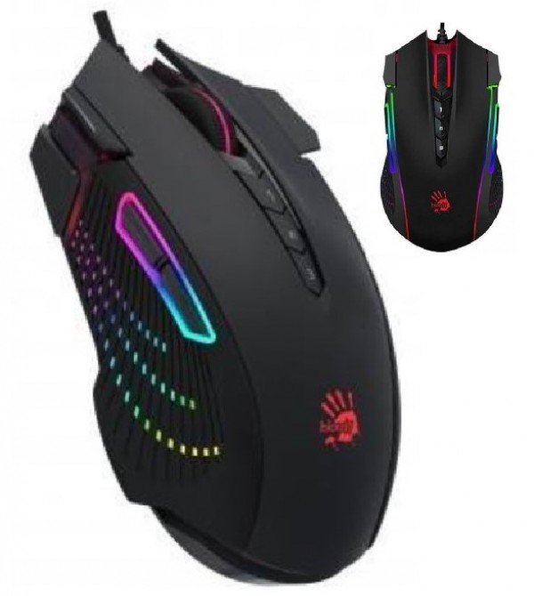 A4-J90S A4Tech Bloody RGB Gejmerski opticki mis, 2000Hz/100-8.000 Dpi, Black USB 125mm - Slika 3