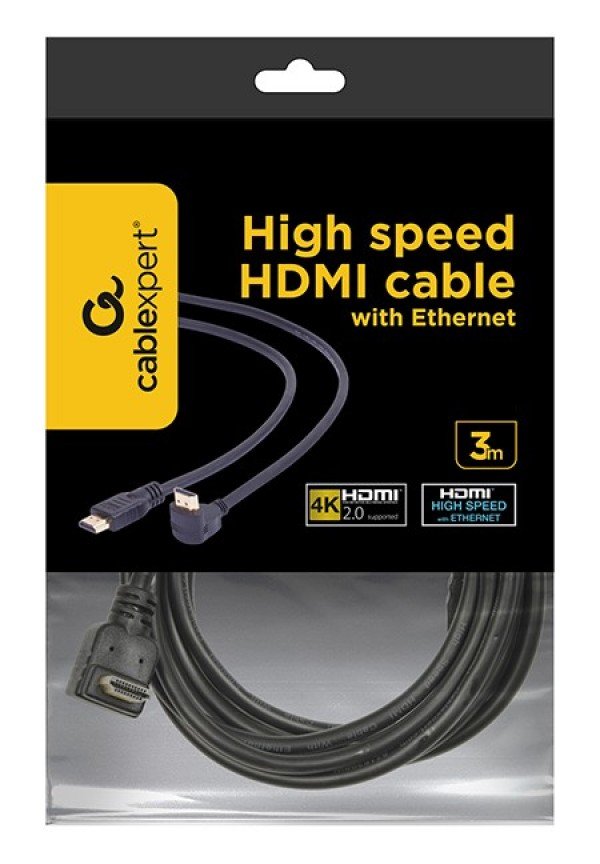 CC-HDMI490-10 Gembird HDMI kabl 4K UHD, Ethernet, konektor pod uglom 90 stepeni 3m A - Slika 3