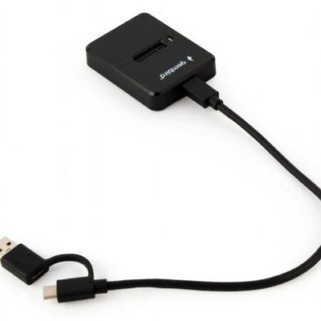 DD-U3M2 Gembird Desktop USB Type-C M.2 SATA & NVME SSD drive docking station, black