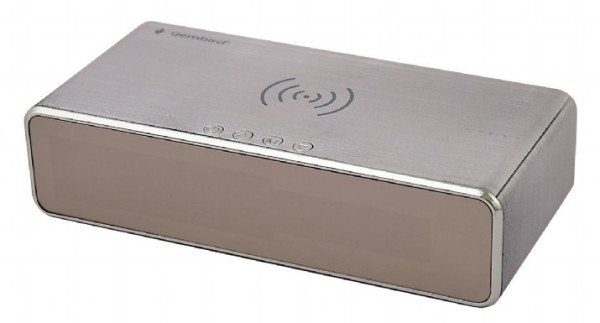 DAC-WPC-01-S Gembird Digitalni sat + alarm sa bezicnim punjenjem telefona, Silver - Slika 3