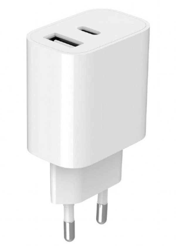 TA-UC-2AC12-01 Gembird USB punjac, 2-port USB-A+ USB-C, 2.4 A, white