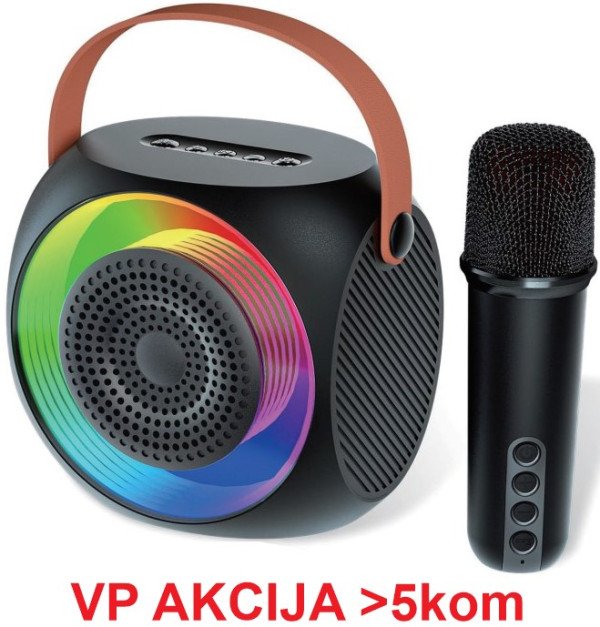 SPK-L2 ** Gembird Bluetooth karaoke zvucnik RGB,10W,1800mAh, USB, microSD, AUX +mikrofon 500mAh(1360 - Slika 2