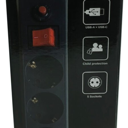 SPG5-B-10(3G1.5)**Gembird produzni kabl sa zastitom i 5 uticnica, 5V/3.1A USB-A+C 16A/3500W 3m (765)