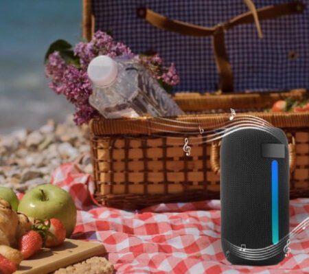 SPK-BT-LED-07 Gembird Portable Bluetooth LED speaker, 5W, BT, FM, USB, Handsfree, Black