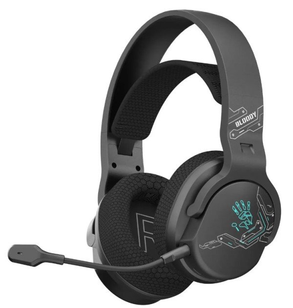 A4-GR370 BLACK A4Tech Bloody gejmerske slusalice sa mikrofonom, BTv5.3+2,4Ghz+kabl, 50mm/16ohm, RGB - Slika 3