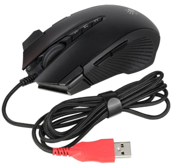 A4-J90S A4Tech Bloody RGB Gejmerski opticki mis, 2000Hz/100-8.000 Dpi, Black USB 125mm - Slika 2