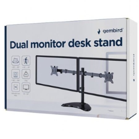 MS-D2ST-02 Gembird Duplo Stono postolje za monitor (rotiranje, naginjanje, okretanje), 13-32 max.8KG