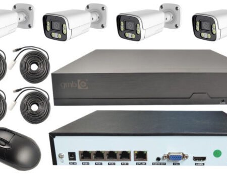 CAM-IP5MP-POEKIThi4W HI EASY GMB kamera 5 mpix set full color IP 4 kamere POE NVR sa mikr