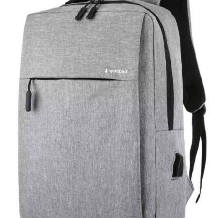 NCC-15-KLB011 Gembird Ranac poslovni Sivi za laptop 15,6inc 41x28x12cm USB konektor, 420g