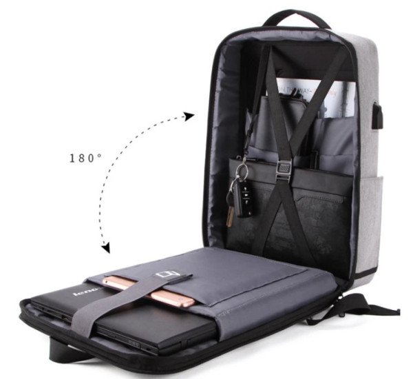 NCC-15-KLB022 Gembird Ranac za laptop 15,6inc 42x30x12cm, USB konektor, brava za zakljucavanje, 800g