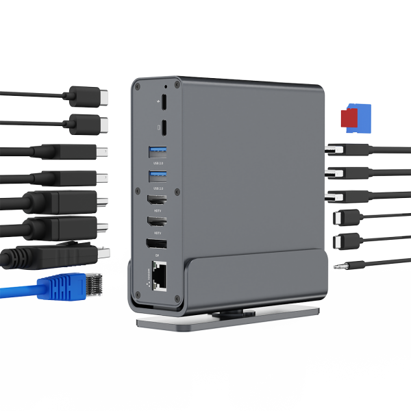 A-CF-COMBO15-01 Gembird USB Type-CF 15-in-1 multi-port adapter (USB hub, Type-CF, HDMI, DP, LAN,3,5)
