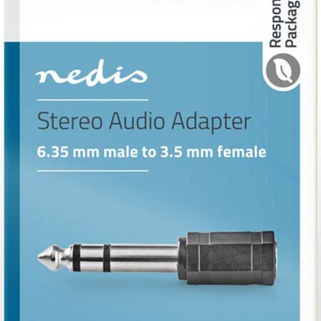 CAGB23930BK, Stereo audio adapter, 6,35 mm muški, 3,5 mm ženski, Niklovani, ABS, Crni