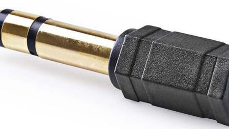 CAGP23930BKG, Stereo audio adapter, 6,35 mm muški, 3,5 mm ženski, pozlaceni, ravni, ABS, crni 1kom