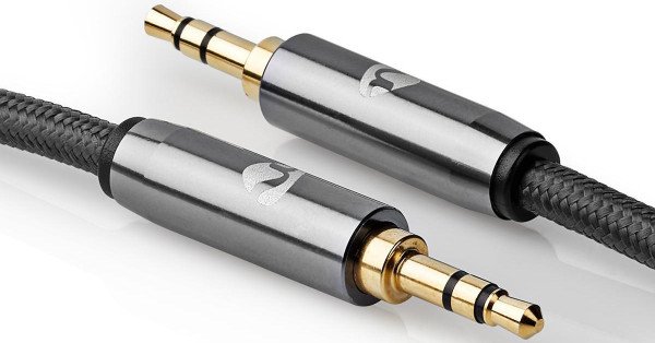 CATB22000GY20 Stereo audio kabl, 3,5 mm muški, 3,5 mm muški, Pozlaceni, 2,00 m, Okrugli, Sivi - Slika 3