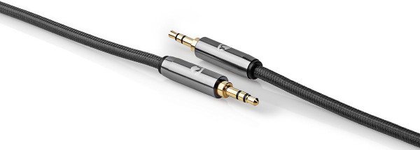 CATB22000GY20 Stereo audio kabl, 3,5 mm muški, 3,5 mm muški, Pozlaceni, 2,00 m, Okrugli, Sivi - Slika 2
