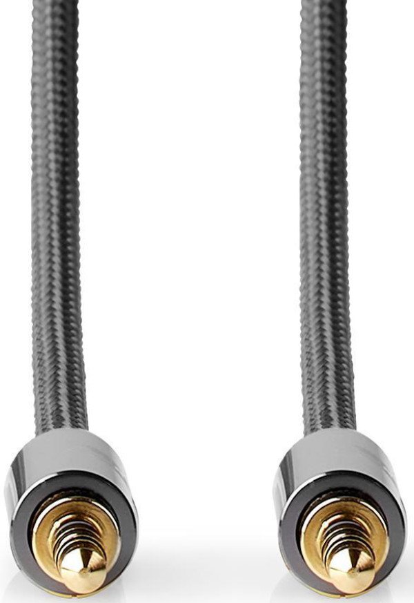 CATB22000GY20 Stereo audio kabl, 3,5 mm muški, 3,5 mm muški, Pozlaceni, 2,00 m, Okrugli, Sivi