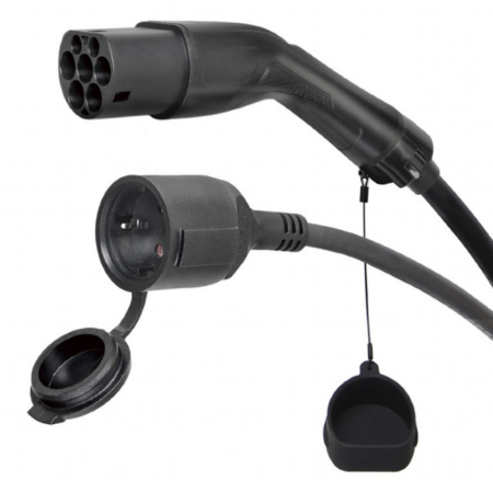 EV-T2MACF-3.7KW-0.5M Gembird Adapter kabl Tip 2 (muški) na Šuko (ženski), 3,7 kW, 0,5 m