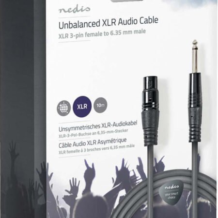 COTG15120GY100, Nebalansirani audio kabl, XLR 3-pinski ženski, 6,35 mm muški, Niklovani, 10,0 m, PVC