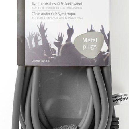 COTH15100GY30, Balansirani audio kabl, XLR 3-pinski muški, 6,35 mm muški, Niklovani, 3,00 m, PVC