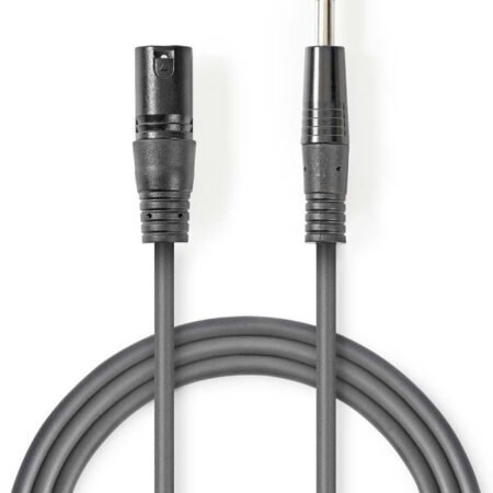 COTH15100GY50 Balansirani audio kabl, XLR 3-pinski muški, 6,35 mm muški, Niklovani, 5,00 m, PVC