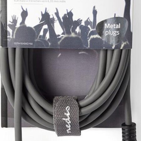 COTH15100GY50, Balansirani audio kabl, XLR 3-pinski muški, 6,35 mm muški, Niklovani, 5,00 m, PVC