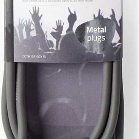 COTH15110GY15, Balansirani audio kabl, XLR 3-pinski ženski, 6,35 mm muški, Niklovani, 1,50 m, PVC