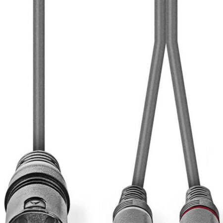 COTH15200GY15, Balansirani audio kabl, XLR 3-pinski muški, 2x RCA muški, Niklovani, 1,50 m, PVC