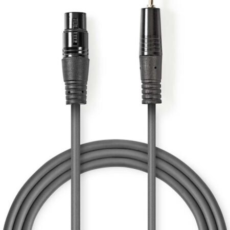 COTH15300GY15, Balansirani audio kabl, XLR 3-pinski muški, 3,5 mm muški, Niklovani, 1,50 m, PVC