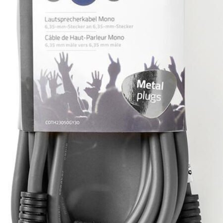 COTH23050GY30, Mono audio kabl, 6,35 mm muški, 6,35 mm muški, Niklovani, 3,00 m, PVC