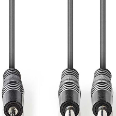 COTH23200GY15, Stereo audio kabl, 2x 6,35 mm muški, 3,5 mm muški, Niklovani, 1,50 m, Okrugli, sivi