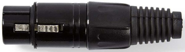 COTP15902BK, XLR konektor, Ravni, Ženski,Niklovani, Lemljenje,Preènik kab. ulaza: 5,0 mm, Crni,1kom - Slika 3