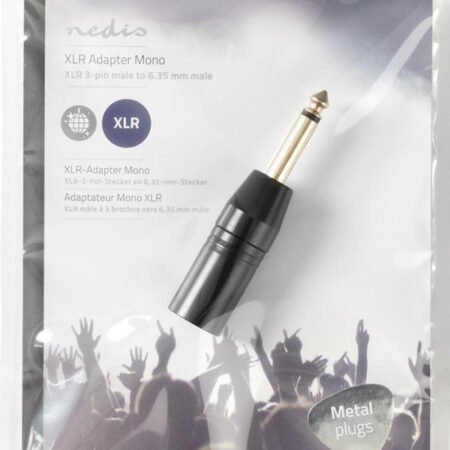 COTP15942BK, XLR adapter, XLR 3-pinski muški, 6,35 mm muški, Niklovani, Pravi, Metalni, Crni, 1 kom