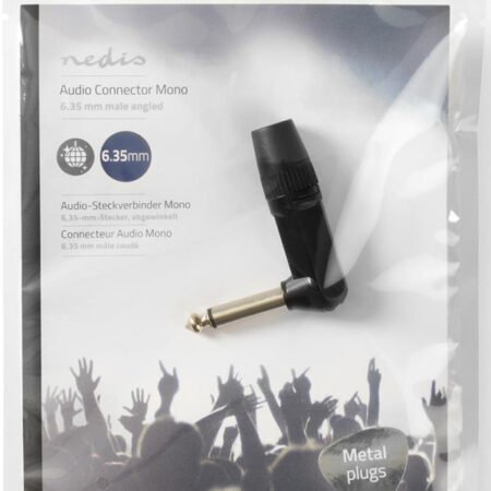 COTP23902BK, Konektor 6,35 mm, Ugaoni, Muški, Niklovani, Preènik kablovskog ulaza: 8,0 mm, Alu,1 kom