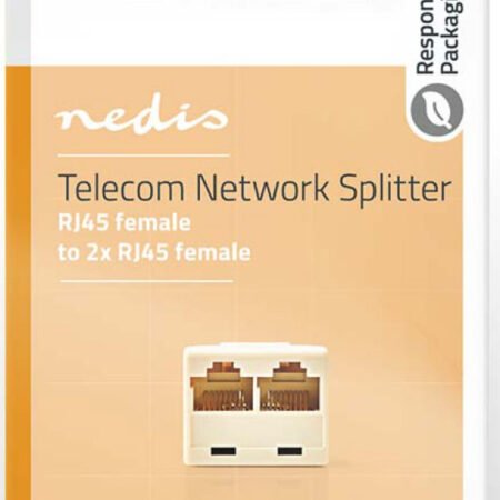 CTGB90991IY, Tele. mrežni razdvojnik (spliter), ulaz RJ45 ženski, izlaz 2x RJ45 ženski, pozlacen, PV