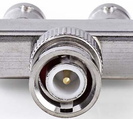 CVGP01946ME, BNC adapter, BNC muški, 2x BNC ženski, Niklovani, 50 oma, Metal, Srebrno, 1 kom