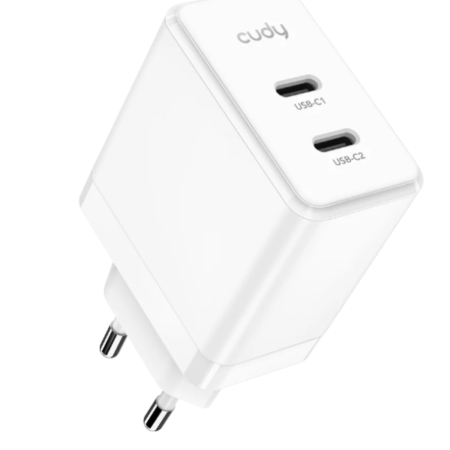 Cudy CH40_EU Brzi punjac za telefone,laptopove I tablete PD+PPS+QC, 2× USB-C , 40W