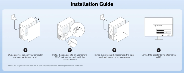 Cudy WE650,AC650 Bezicni PCI-E adapter sa dva opsega, 433 Mbps + 200 Mbps ,Dual-Band Wi-Fi 5 - Slika 2