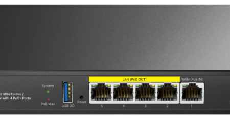 Cudy C200P, 2-in-1 Gigabit VPN Router/ AP Controller with 4 PoE+ Ports, 55W